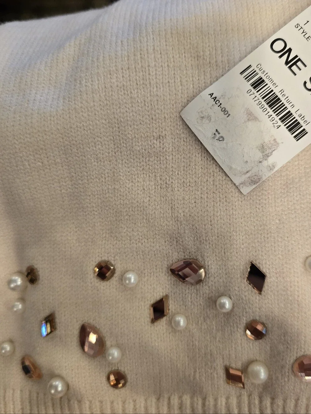 INC Women’s Cream Embellished Knit Scarf. NWT Gifts Fall Winter Cozy